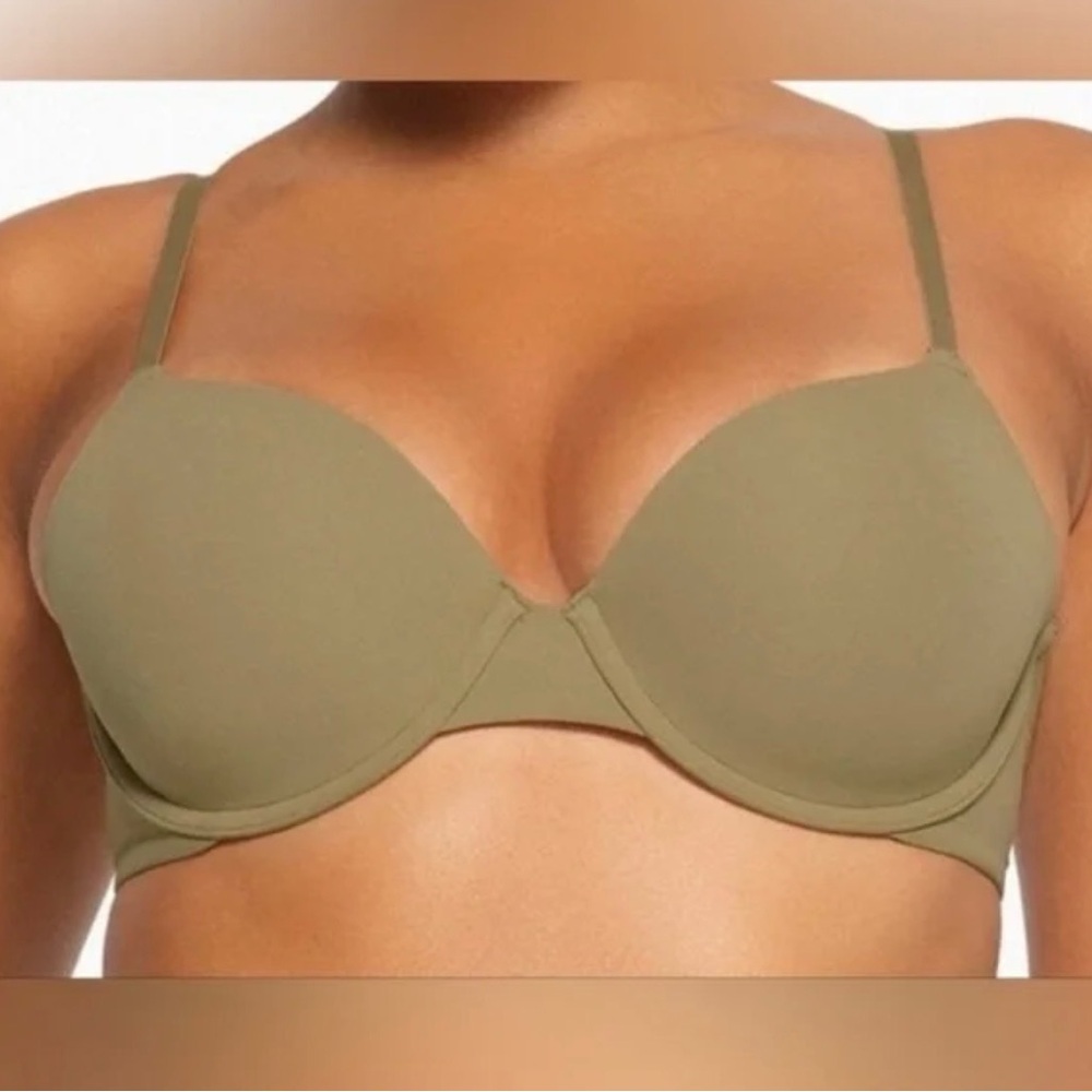 SKIMS Fits Everybody Push Up Demi Bra 34DDD in Khaki